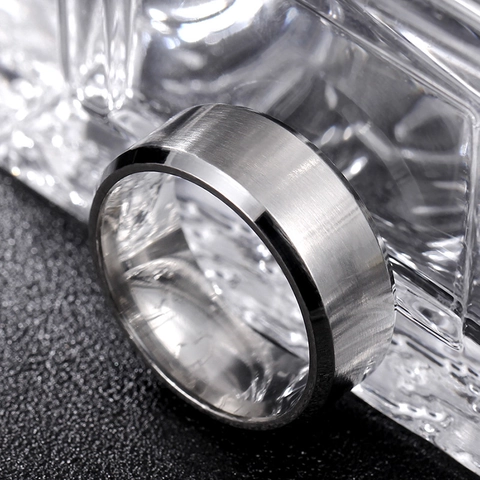 Herren Minimalistisch Gebürstet Matt Kupfer Ring Abgeschrägte Kante Poliert High End Mode Schmuck Gold Silber Band Ring Für Männer