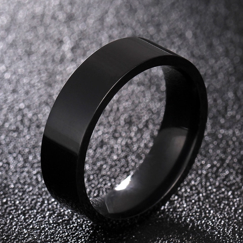 Bague Anneau en Acier Titane Minimaliste 6mm pour Hommes Femmes Confort Fit Acier Inoxydable Poli Bague de Mariage Couple Bijoux