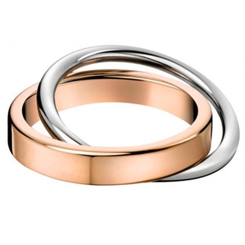 Niche Design Titanium Steel Interlocking Double Ring Minimalist Rose Gold Silver Color Geometric Joint Ring For Unisex Jewelry