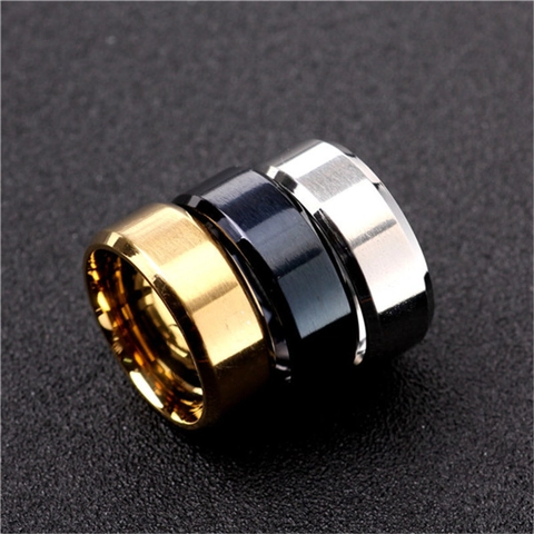 316 Stainless Steel Titanium Steel Ring For Men Women Double Beveled Edge Brushed Mirror Polish Finish Minimalist Commute Finger Jewelry