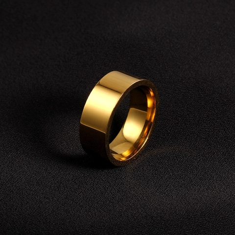 316 Stainless Steel Plain Band Ring For Men Women Minimalist Mirror Polished Titanium Steel Flat Ring Modern Unisex Jewelry Accessory
