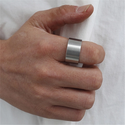 Gebürsteter Edelstahl Matte Ring Minimalistisch Industrielle Breite Band Einfacher Ring Unisex Mode Fingerring Täglicher Schmuck