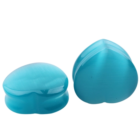 Heart Shaped Natural Stone Ear Plugs Gauges Tiger's Eye Rose Quartz Turquoise Body Piercing Jewelry For Men Women
