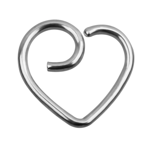 Minimalist Heart Shape Stainless Steel Piercing Hoop Ring For Daith Tragus Ear Cartilage Nose Septum Body Jewelry For Women