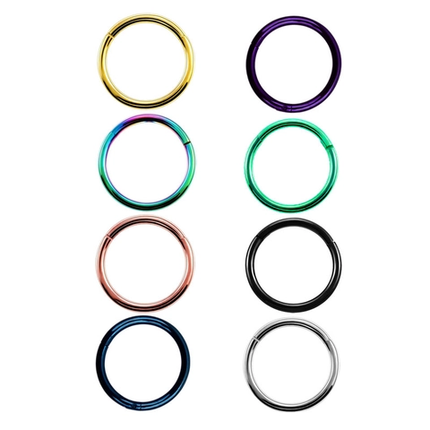 316L Stainless Steel Hinged Segment Ring Clicker For Nose Ear Lip Piercing Polished Hoop Body Jewelry For Women Men