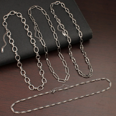 Trendige Luxus Edelstahl Kette Halskette Für Damen Hohe Qualität Geometrische Büroklammer Gliederkette Vielseitiger Schmuck Geschenk