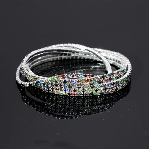 Bracelet de Cheville de Mariée Plein de Strass Extensible en Alliage de Cuivre Chaîne de Pied Brillante Multi-Rangs Cristal pour Femmes Mariage Bijoux