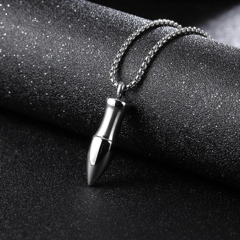 Collier Pendentif Balle en Acier Titane pour Homme Femme Mode Européenne Bouchon à Vis Ouvrable Bijoux Collier Argent Vintage