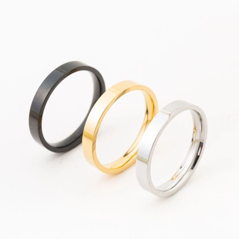 Minimalist Black Stainless Steel Ring For Men Women Ceramic Look Matte Plain Band Couple Ring Niche Design Fashion Jewelry Gift