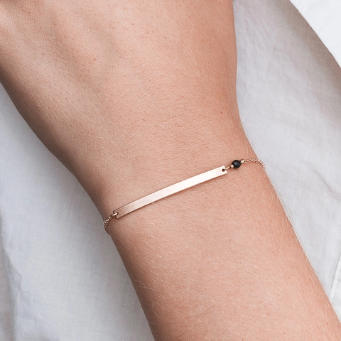 Minimalist Stainless Steel Bar Bracelet For Women Men Geometric Gold Silver Plated Chain Bracelet With Artificial Pearl Charm
