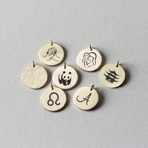 Rundanhänger Aus Edelstahl Für Die DIY-Schmuckherstellung Konstellation Tier Alphabet Gravierte Münz-Metall-Charms