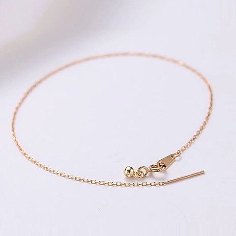 Minimalistisch Roestvrij Staal Verstelbaar Enkelbandje Voor Dames Goud Zilver Verguld Schakelketting Met Glijdende Kraal