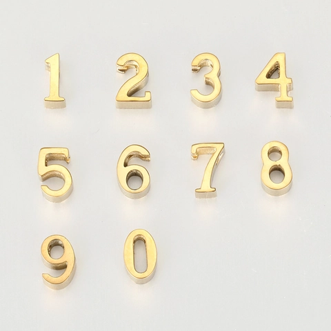DIY 0-9 Number Pendants 316L Stainless Steel Gold Rose Gold Plated Mini Charms For Jewelry Making DIY Necklace Bracelet