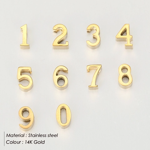 DIY 0-9 Number Pendants 316L Stainless Steel Gold Rose Gold Plated Mini Charms For Jewelry Making DIY Necklace Bracelet
