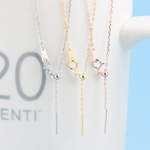 Minimalist Stainless Steel Adjustable Necklace Chain For Women DIY Jewelry Making Component Slide Bead Fine Chain Accessory