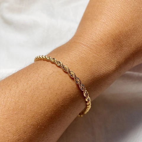 Minimalist 316 Stainless Steel Rope Chain Bracelet For Women Gold Silver Plated Hip Hop Twist Chain Hand Jewelry Gift
