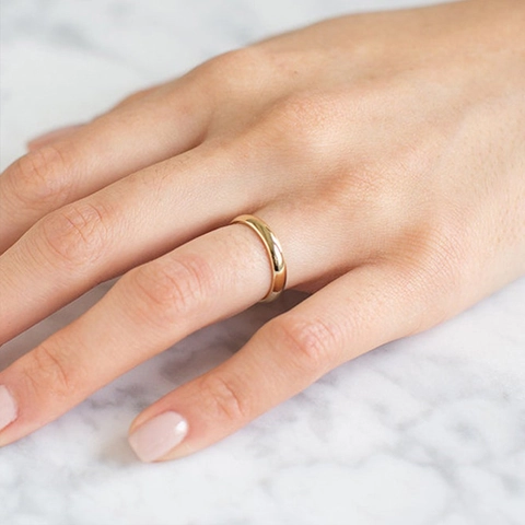 Minimalist 316L Stainless Steel Plain Ring For Women Men 14K Gold Plated High Polished Comfort Fit Band Fashion Jewelry Gift