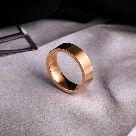 6mm Minimalist Stainless Steel Plain Band Ring For Men Women 316 Titanium Steel Wedding Band Polished Brushed Finish Unisex Jewelry Gift