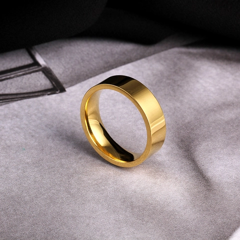 6mm Minimalist Stainless Steel Plain Band Ring For Men Women 316 Titanium Steel Wedding Band Polished Brushed Finish Unisex Jewelry Gift