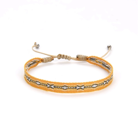 Handgemaakte Geweven Etnische Armband Voor Vrouwen Mannen Geometrisch Patroon Gevlochten Koord Met Legering Kralen Verstelbare Vriendschap Sieraden