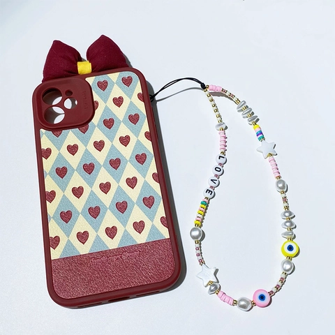 Correa de Teléfono de Cuentas de Colores Hecha a Mano Con Perla Artificial Concha Estrella Mal de Ojo Letras Love Para Mujer