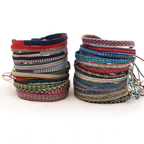 Bohemian Ethnic Style Handmade Braided Friendship Bracelet For Men Women Adjustable Cord Geometric Pattern Woven Bracelet Jewelry Gift