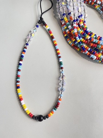 Handmade Colorful Beaded Phone Lanyard Bohemian Crystal Bead Anti-Lost Phone Chain Strap For Women Fashion Phone Jewelry