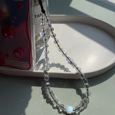 Handgefertigte Kristall Schmetterling Perlen Handy Kette Lanyard Facettierte Glasperlen Mobile Phone Strap Damen Schmuck Geschenk