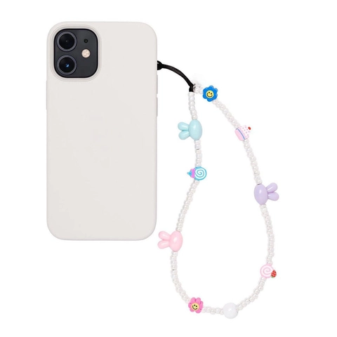 Böhmisch Handgemacht Perlen Handykette Süß Hase Blume Anhänger Acryl Polymer-Ton Glas Perlen Handy-Lanyard Für Damen