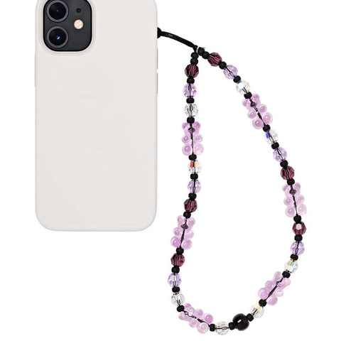 Lanière de Téléphone Perlée Faite à la Main Avec Ours en Acrylique et Perles de Cristal Cordon en Nylon Durable Dragonne Anti-Perte pour Femme Accessoire de Téléphone Décoratif