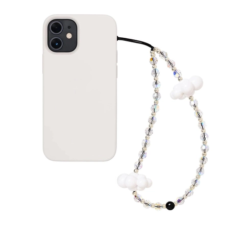 Handmade Crystal Beaded Phone Strap With Resin Cloud Charms Cute Rainbow Colorful Phone Chain Wrist Strap For Women Girls