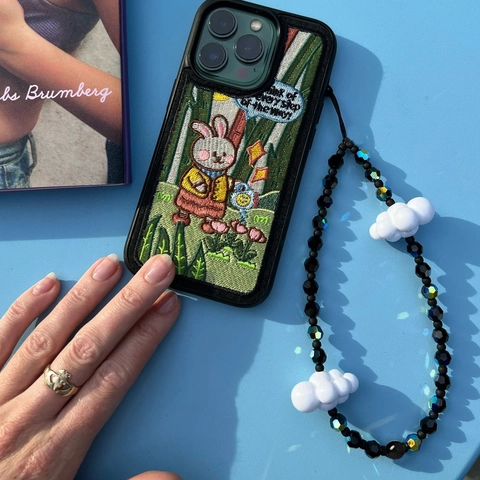 Minimalistische Perlen Kristall Handykette Mit Harz Wolke Anhänger Bunte Glasperlen Handyband Handgelenkschlaufe Damen