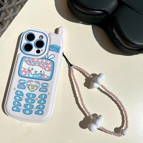 Chaîne de Téléphone à la Main Perles en Verre Nuage Acrylique Cordon de Poignet Style Star Charme pour Accessoires de Téléphone Femme