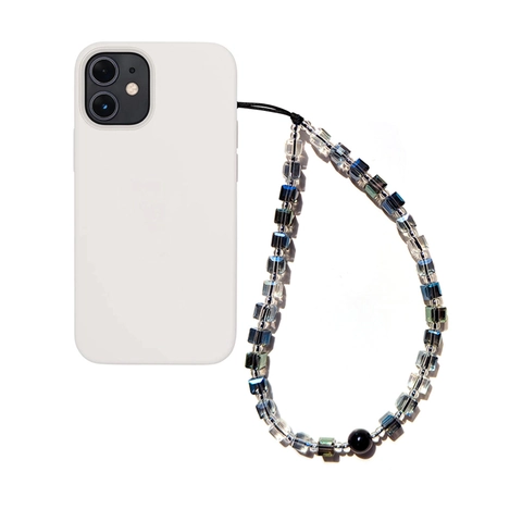 Cadena de Teléfono de Cuentas de Cristal Hecha a Mano Cuentas de Vidrio Cuadradas Vintage Cordón para Teléfono Anti-Perdida para Mujer Joyería