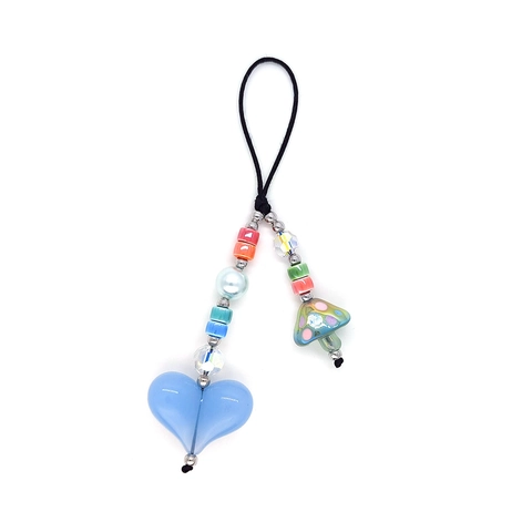 Handmade Beaded Phone Chain Colorful Resin Heart Star Bear Butterfly Mushroom Charm Lanyard For Phone Case Bag Decoration Women Girls Y2K Jewelry