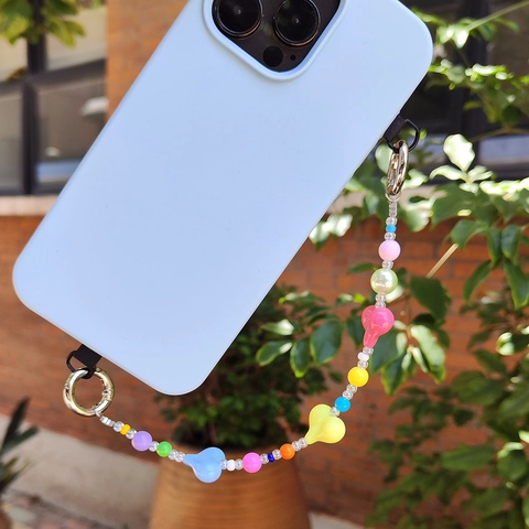 Catena per Telefono in Perline Fatta a Mano Colorata Dopamina Cuore Perle in Acrilico Cordino per Donna Ciondolo per Telefono Dolce