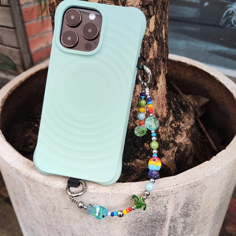 Handgemaakte Kleurrijke Kralen Telefoonketting Glas Vis Bloem Acryl Hart Ster Charm Mobiele Telefoon Strap Vrouwen Tas Accessoire