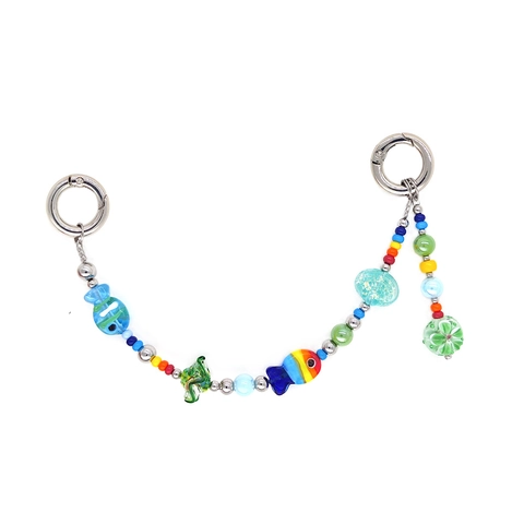 Handgemaakte Kleurrijke Kralen Telefoonketting Glas Vis Bloem Acryl Hart Ster Charm Mobiele Telefoon Strap Vrouwen Tas Accessoire