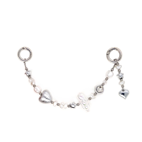 Chaîne de Téléphone à Perles de Mode Lanière Étoile Coeur Nuage Pendentif Sangle de Sac pour Femme Bijoux Cadeau