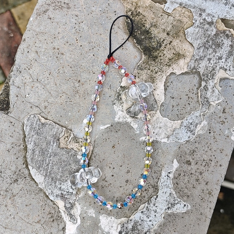 Bunte Perlen Telefonkette Acryl Schmetterling Wolke Dekoration Handgemachtes Band Für Damen Mode Telefon Charm Zubehör