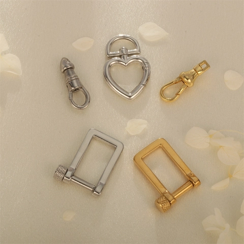 Industrial Punk Stainless Steel Screw Lock Heart Spring Buckle Clasp Connector For Necklace Bracelet DIY Jewelry Making