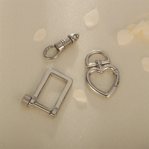 Industrial Punk Stainless Steel Screw Lock Heart Spring Buckle Clasp Connector For Necklace Bracelet DIY Jewelry Making