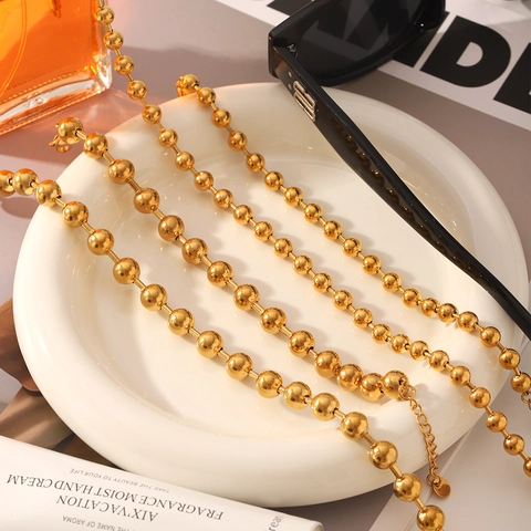 Collana E Bracciale A Catena In Acciaio Inossidabile Con Perline Per Donna Placcato Oro Minimalista Farfalla Fiore Conchiglia Pendente Gioielli