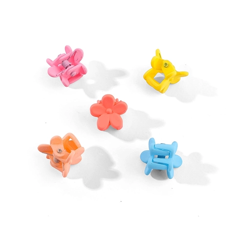 Mini Flower Hair Claws Matte Plastic Cute Tiny Hairpins For Kids Girls Colorful Hair Accessories