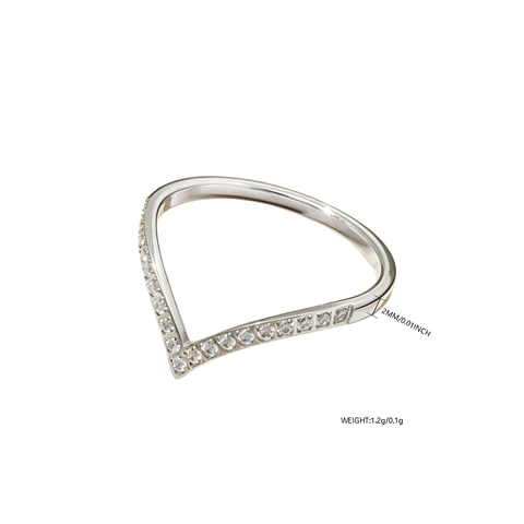 Anello A Forma Di V Acciaio Inossidabile Minimalista Zirconi Placcato Oro Gioielli Per Donne