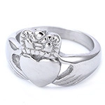 Bague Claddagh Acier Inoxydable Celtique Totem Cœur Couronne Mains Amitié Loyauté Amour Bijoux Pour Hommes Femmes