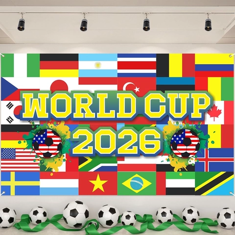 Fußball Sport Weltmeisterschaft Thema Fotografie Hintergrund Polyester Gewebe Flagge Banner Für Fußball Match Party Dekorationen Nationalflagge Design Wanddeko