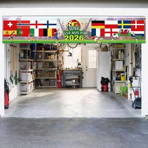 Polyester Wereldbeker Thema Banner Multinationale Vlaggen Voetbal Fan Party Decoratie Outdoor Sport Evenement Hangende Banner
