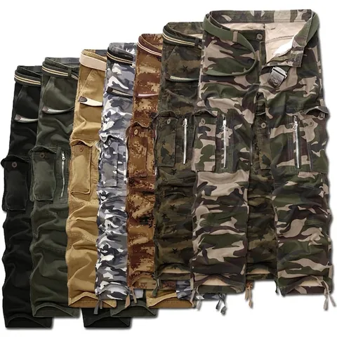 Men's Casual Cotton Blend Cargo Pants With Multi-Pockets And Canvas Belt Outdoor Tactical Military Style Trousers