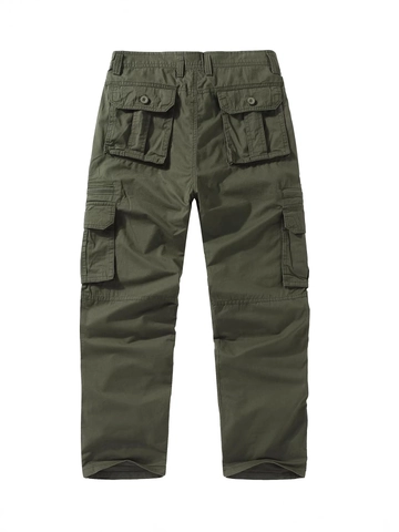 Pantaloni Cargo da Uomo Outdoor Casual 100 Percento Cotone Multi Tasche Gamba Dritta Pantaloni Workwear per Quotidiano Viaggi Uomo